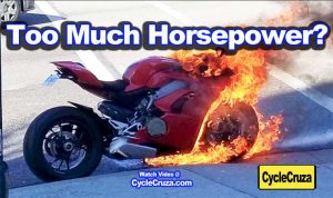 ducati panigale v4 catches on fire
